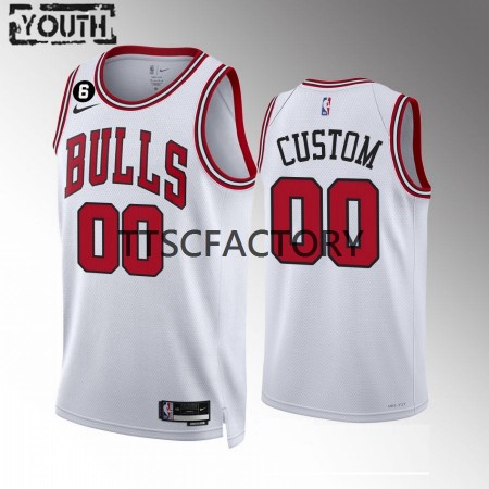 Kinder NBA Chicago Bulls Trikot Benutzerdefinierte Nike 2022-23 Association Edition Weiß Swingman